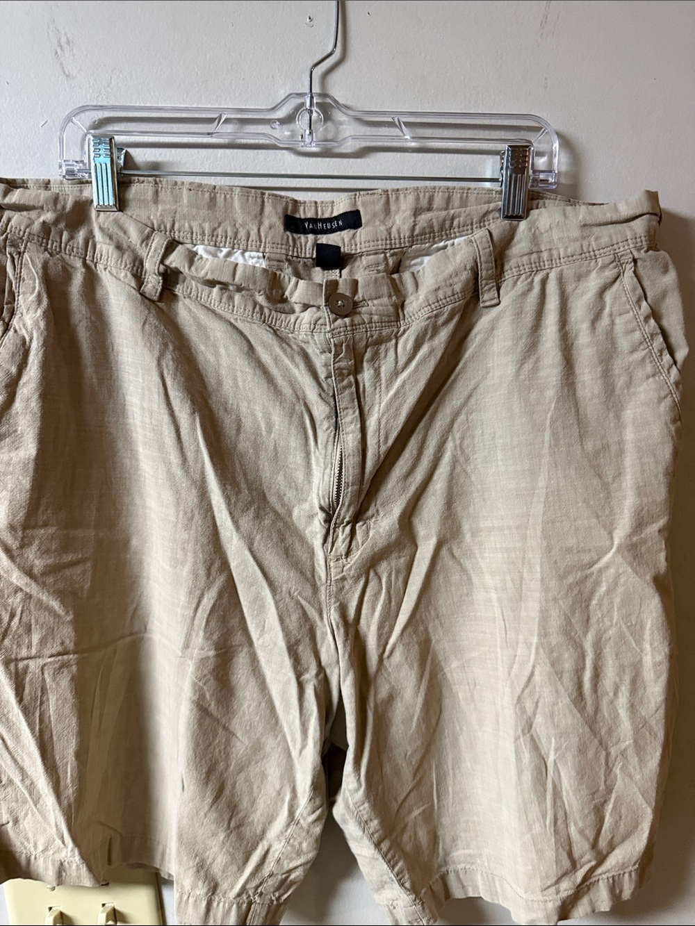 Van Heusen Beige Linen-Blend Chino Shorts
